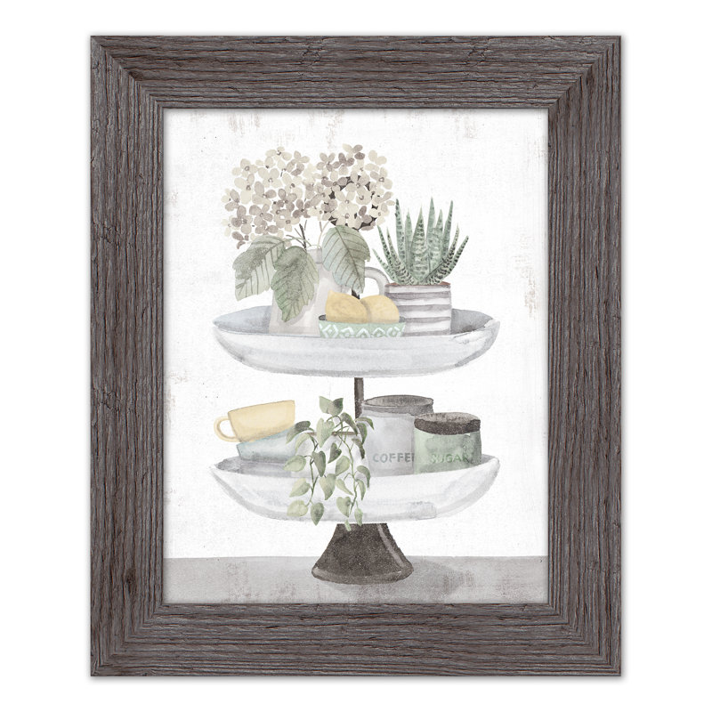 Plateau de cuisine, reproduction encadrée, gris, H 14 po x l 11 po x P 0,75 po