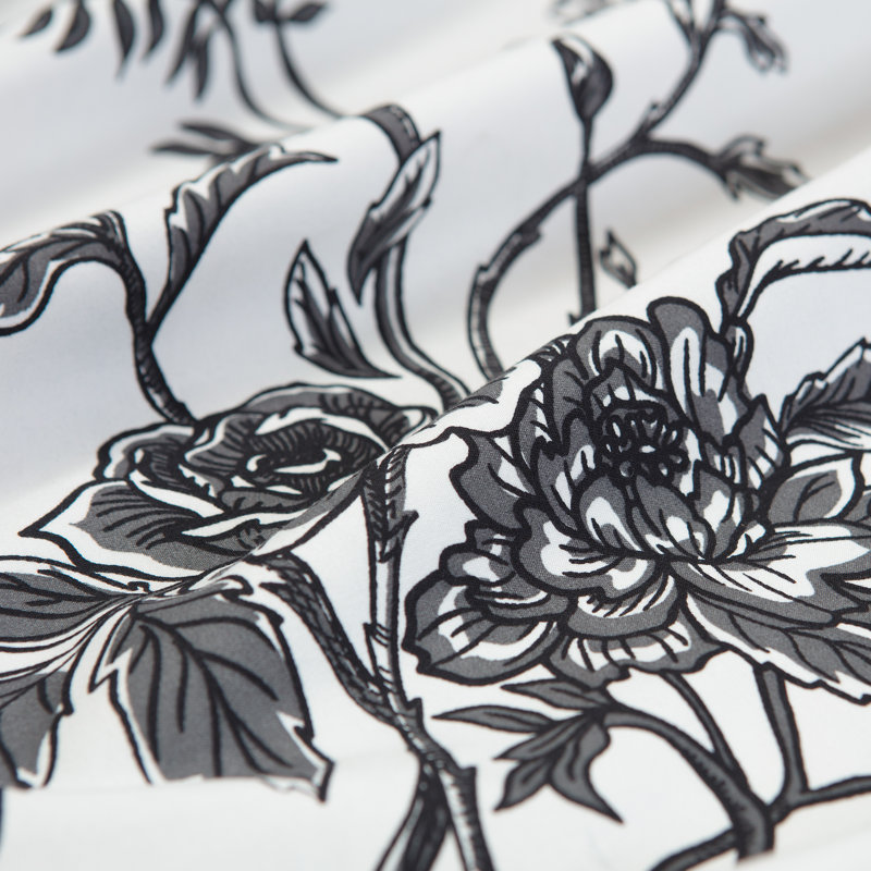 Twin Black and White Microfiber French Toile Duvet Cover Set