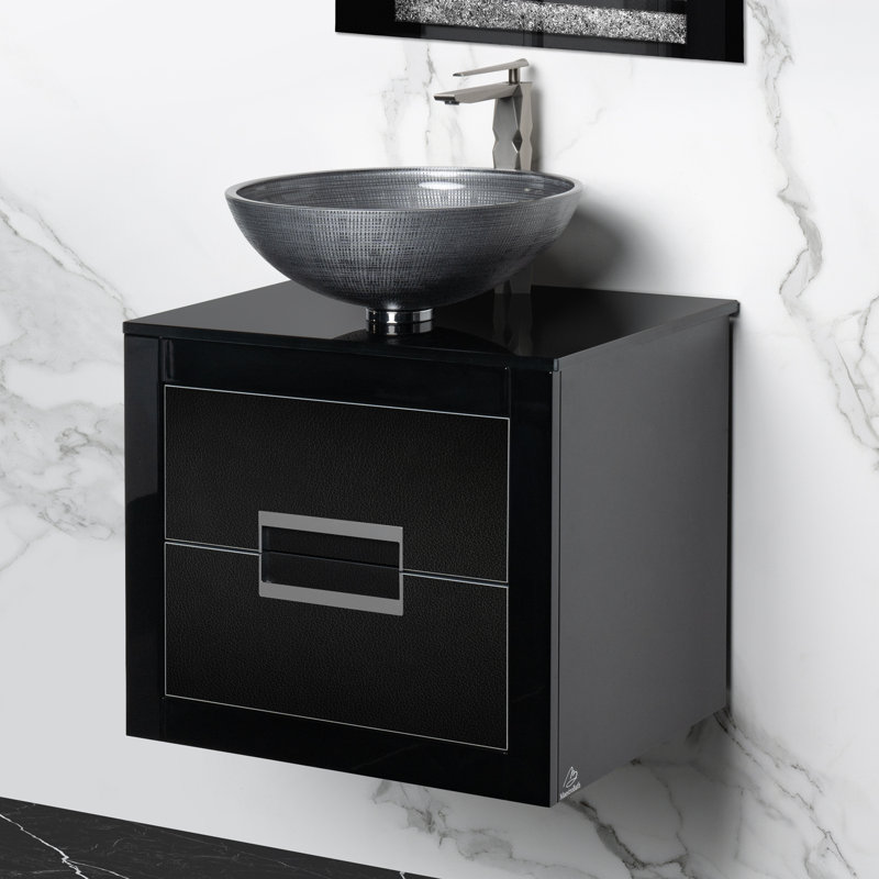 Danya 23.6'' W Single Vanity, White, Silver