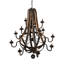 Lustre empire 12 lumières de style bougie avec détails en bois Aston-Jay