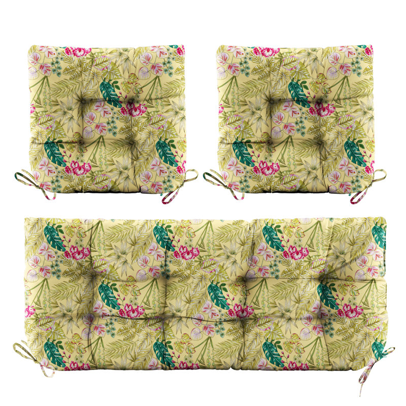Outdoor 5'' Seat / Back Cushion, Yellow Floral