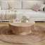 Table basse ronde de 31,5 po avec rangement dissimulé-410572702-410572768
