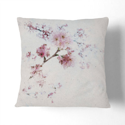 Eye of the Cherry Blossom Tree Watercolour Scatter Cushion