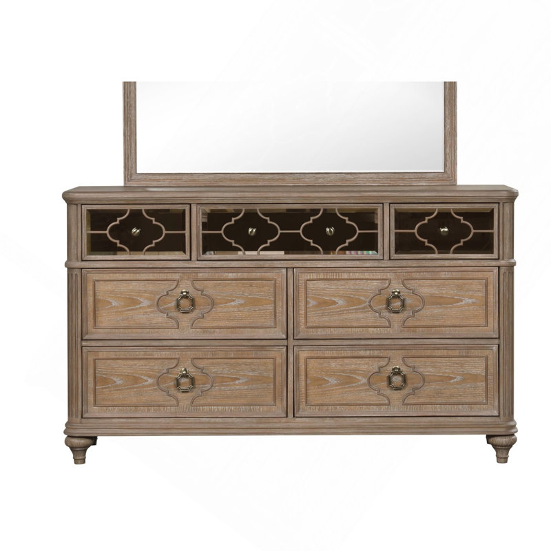 Commode de style contemporain simple en bois massif avec placage en chêne rustique et dossier en queue d'aronde