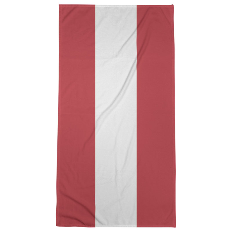 Boston Bath Towel, Red/White/Red, Polyester/Cotton