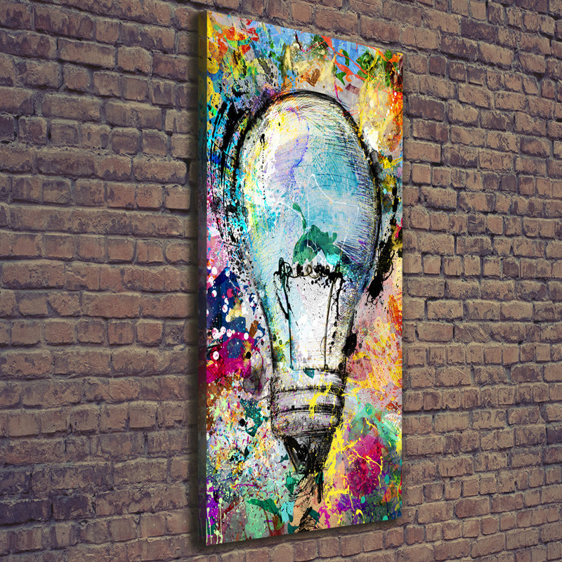 Colourful Light Bulb - Wrapped Canvas Print