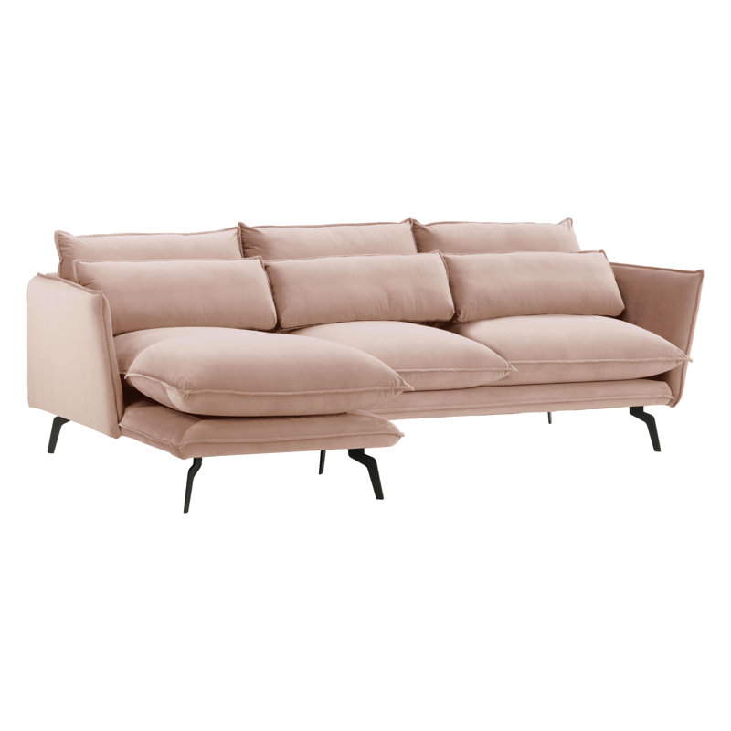 McFetridge 2 Seater Corner Sofa, Left Hand Facing, Pink
