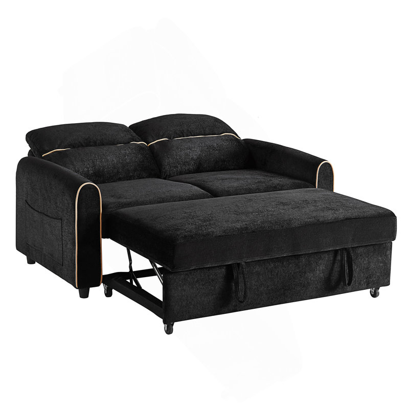 Canapé-lit en chenille, Noir