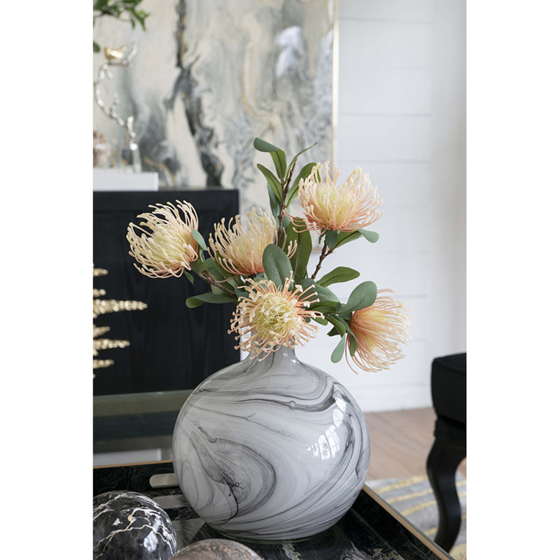 Svirla Vase-Black-And-White Swirl