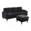 Canapé pour trois personnes, structure en bois massif, tissu chenille, poche latérale, avec deux porte-gobelets, repose-pieds avec rangement et canapé de salon Canapé modulaire confortable-219499552