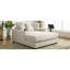 Chaise longue surdimensionnée de 55 po avec housses lavables amovibles, station de charge et porte-gobelets pour se détendre dans le tissu chenille crème du salon, détente confortable