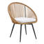 Ensemble 3 pièces moderne, table basse ronde anti-dégâts + 2 chaises pivotantes en rotin