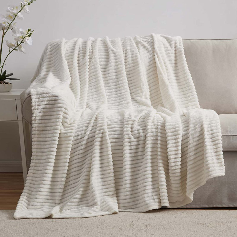 Jeté moelleux et moelleux Nestl, Grand, Blanc