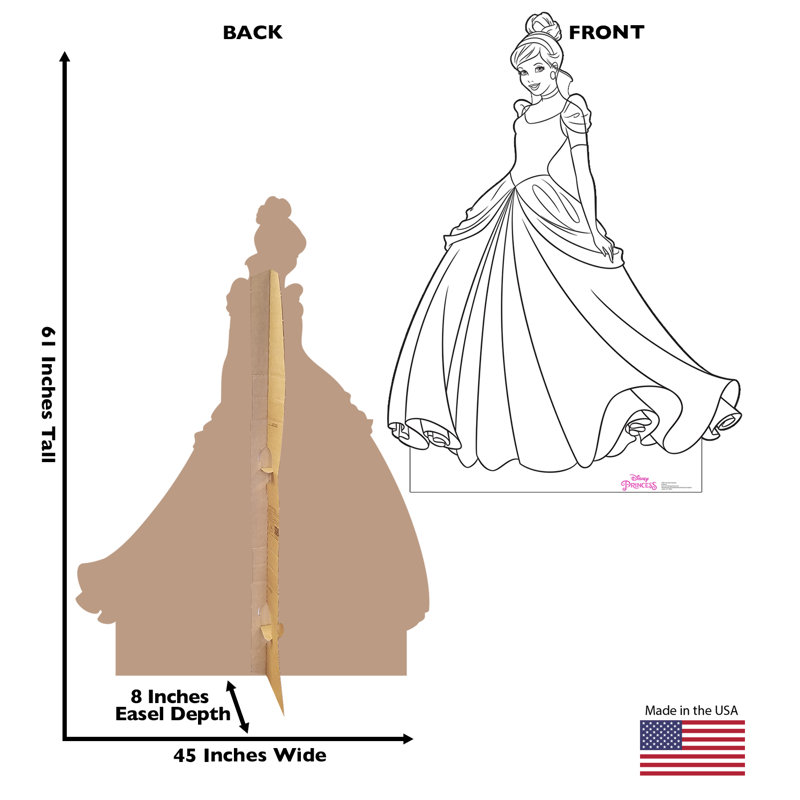 61" x 45" Color Me Cinderella Cardboard Standup