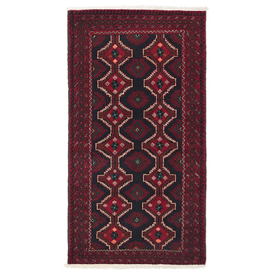 Teimani Black, Red Rug 3'4" x 6'3"
