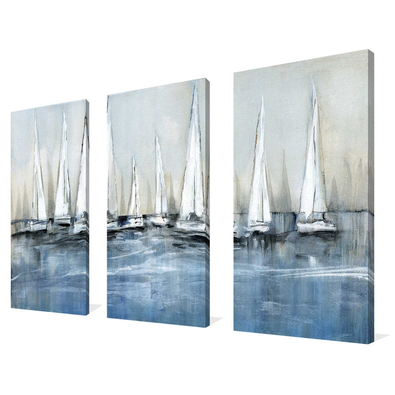«Waiting for the Sun», ensemble de 3 toiles tendues, H 32 po x l 48 po x P 0,75 po