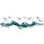 Ocean Waves Wall Decal, Coastal Wall Sticker, Beach Wall Art, Seagull Wall Mural, Bedroom Ocean Decor, 533Mv-1458438533