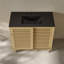 Meuble-lavabo autoportant 36 po Delice en chêne naturel avec comptoir à 3 trous noir Delice