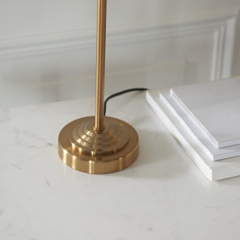Landover Table light finished in Vintage Brass and Natural