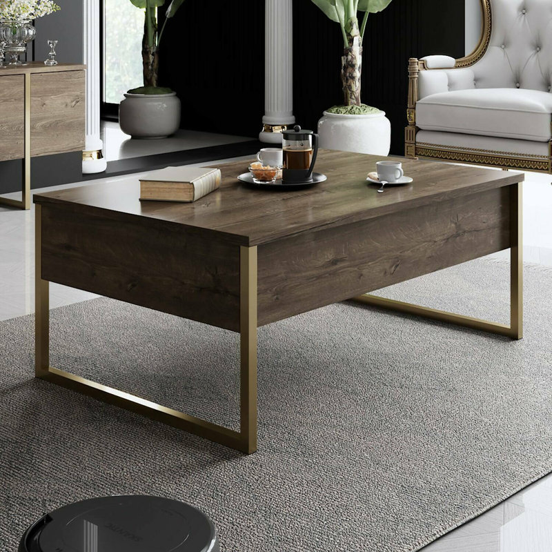 Tahana Sled Coffee Table, Brown/Gold