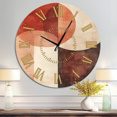Terracotta Balance - Abstract Metal Wall Clock