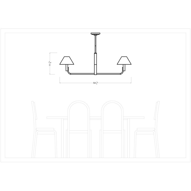 Sean Lavin Colfax Dining Room Chandelier With White Linen Shade, 10" H x 40.5" W x 40.5" D, Aged Iron, 2 Lights