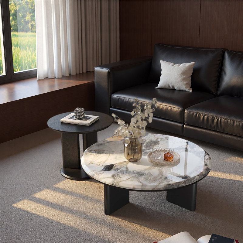 Table basse Italian, Blanc / Gris / Noir