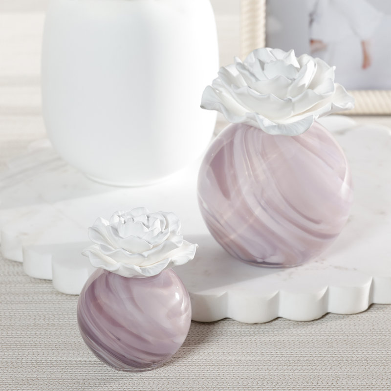 Diffuseur d'huile parfumée en porcelaine Petals, 6,76 oz, Figue vétiver