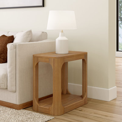 Table d'appoint rectangulaire arrondie avec tablette Zulai