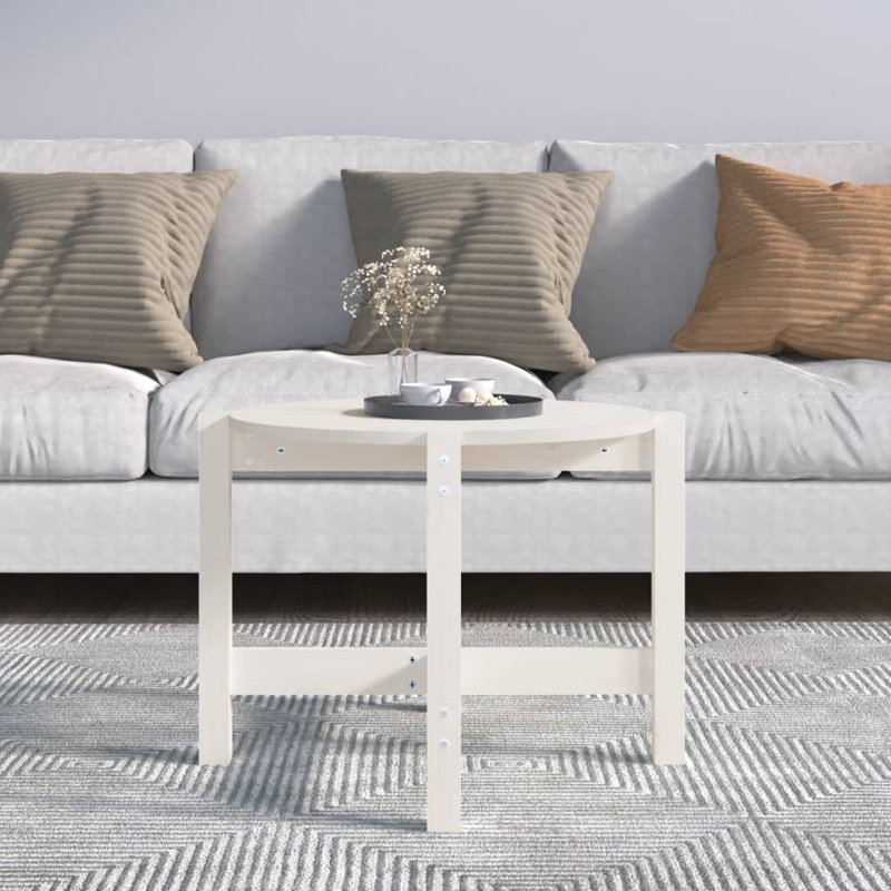 Wrigley Solid Wood Four Leg Coffee Table, 45cm H x 62.5cm W x 62.5cm D, White