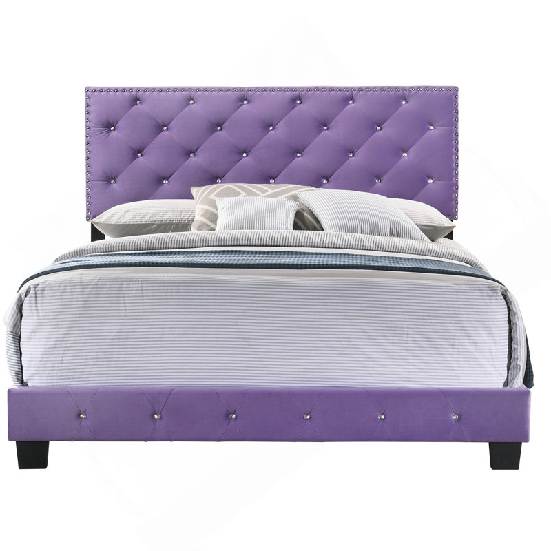 Lit double transitionnel mauve avec support, Purple, Full