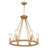 Loene Nhien 6 - Light 23" Rustic Wagon Wheel Chandelier with Hemp Rope Accents for Living Room, Bedroom, Entryway, Foyer-210336244