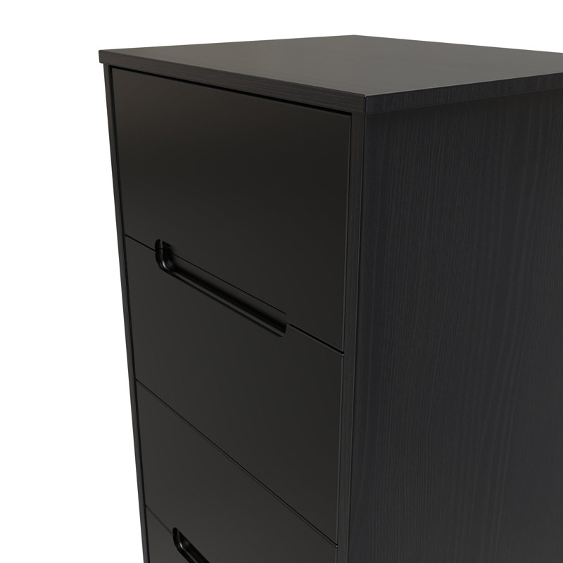 Bleier 45cm W Manufactured Wood Bedside Table, Black Matt