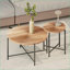 Ensemble de table basse et de table de bout à motif Radial 2 pièces - Panneau de fibres à densité moyenne imperméable avec housse en PVC