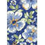 Tapis bleu lavable décoratif à motif floral bleu-116682621