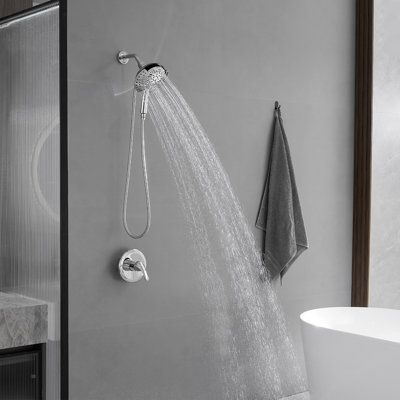 Polished Chrome Single-Handle Handheld Shower Faucet With 9 Spray Settings – 1.8 GPM (Valve Included)