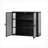 Wall Cabinet, Modern Black 2 Glass Door 3-Tier Storage with Iron + Tempered Glass | 27.56”L x 9.06”W x 23.62”H