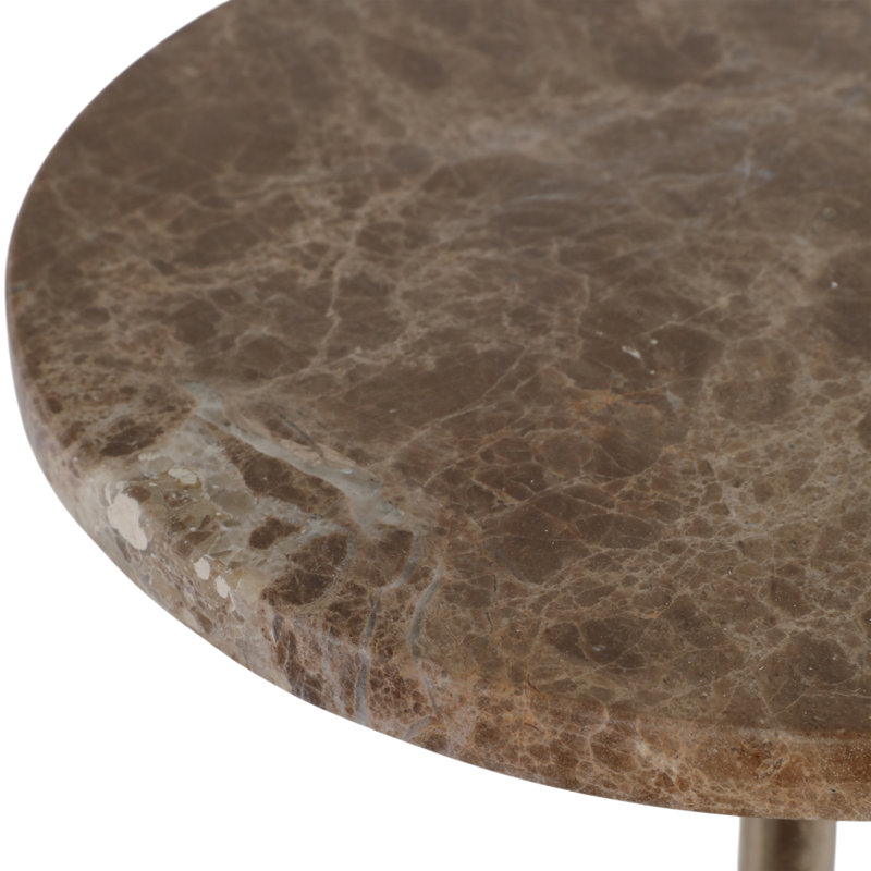 Table de bout en marbre de luxe Jackins, table d'appoint ou table d'appoint moderne en marbre et en métal pour le salon, la chambre à coucher, 27 po