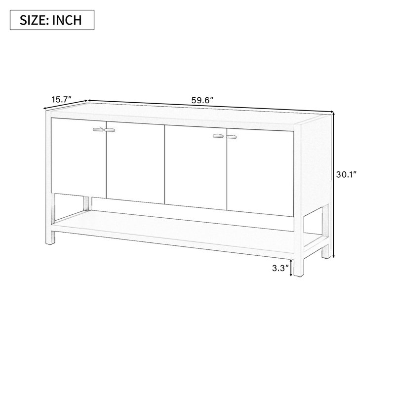 Functional Entryway Console Table with Ample Storage, Navy Blue
