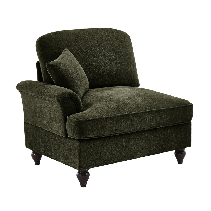 Assise simple en chenille, pétales en forme, rembourrage doux et multiples options de rangement en L avec volants détachables, soutien du dos segmenté, pieds fuselés pour un look élégant