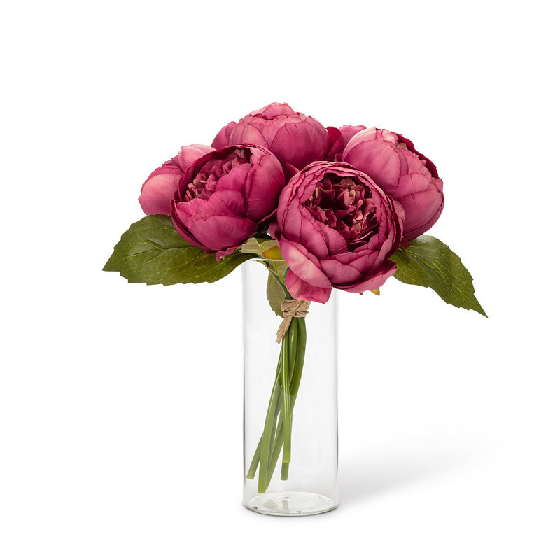 Tige de pivoine dans un vase, Rose
