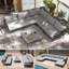  Canapé modulaire de patio pour 6 personnes avec coussins Imir-126127873