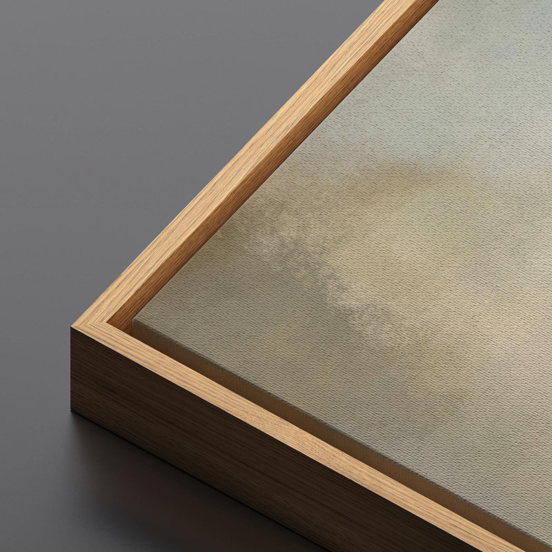 «Mute Green Serene Sky Clouds Neutral Living Extra Large», reproduction d'art sur toile encadrée, H 20 po x l 60 po, Naturel