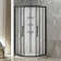 Monaco 36'' W 75'' H Framed Round Shower Kit in Black with Walls and Base