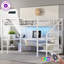 Lit mezzanine simple noir de très grande taille avec bureau en L, garde-robe, rangement pour escalier, charge USB, éclairage à DEL, escalier interchangeable gauche / droite, aucun sommier nécessaire-674626701-674626711