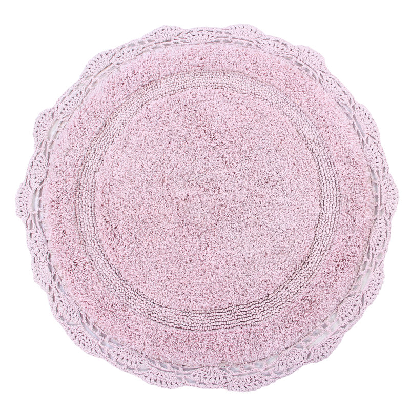 Tapis pour salle de bain Wingert, l 36 po x L 36 po, Rose