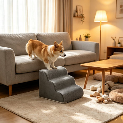 Dog Bed Non Slide Pet Stairs for Dogs Cats Multi Story Dog Ramp for Bed Couch Sofa Support for Small Medium Senior Pet Portable Pet Ladder for Indoor Outdoor Use Cat Bed