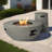 36" Propane Gas Fire Pit Table 2-Pieces, 50000 BTU Round Steel Fire Pit  With Tank Holder For Outside Patio Deck Garden Backyard