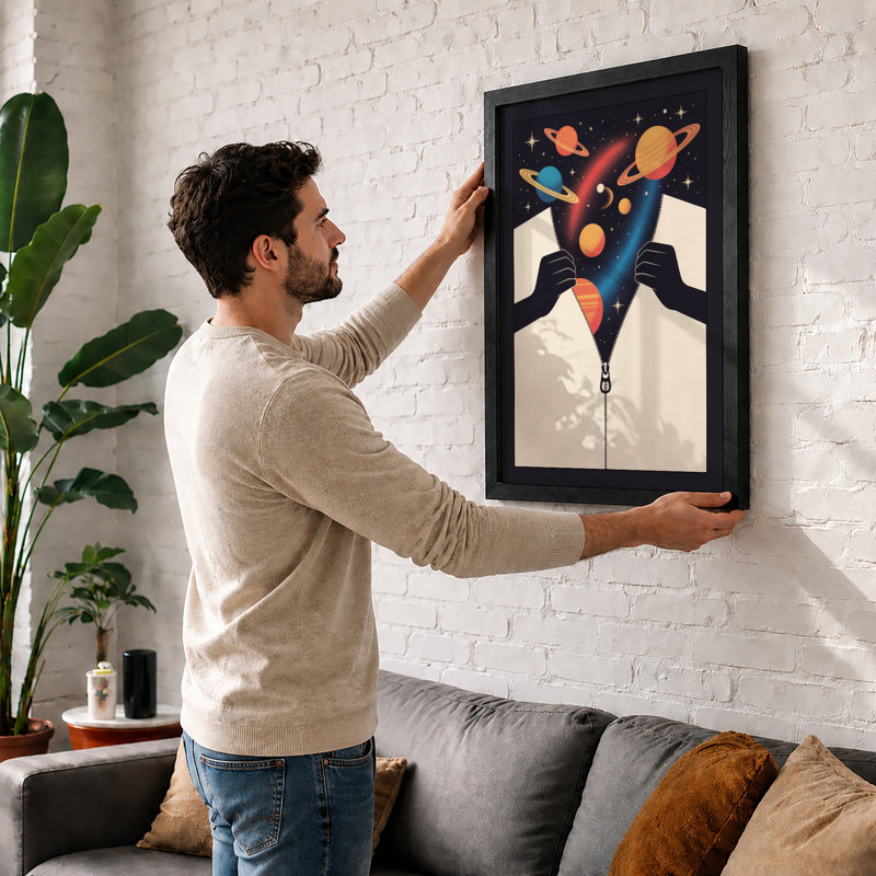 Unzipping the Universe Modern - Framed Print, Unframed, A3 - 42.0 x 29.7 cm