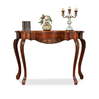 Brown Solid + Manufactured Wood Free form Console Table
